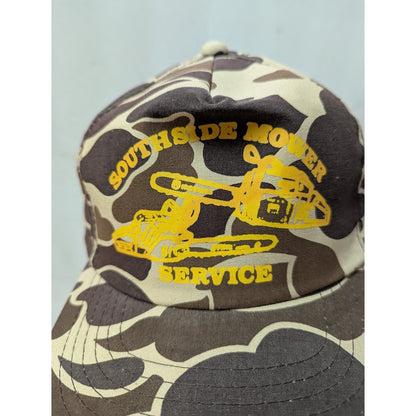 VINTAGE Camo Southside Mower Tallahassee Snap Back TRUCKER full fabric Hat  Cap