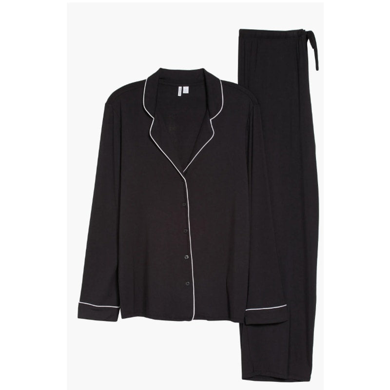 NORDSTROM LINGERIE Moonlight Pajamas black NEW PJs long Sleeve & Pants XL NEW