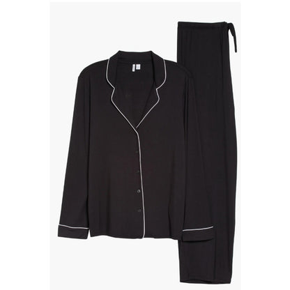 NORDSTROM LINGERIE Moonlight Pajamas black NEW PJs long Sleeve & Pants XL NEW