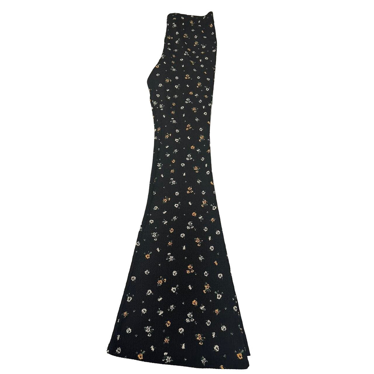 Topshop Boho Preppy Slim Fit Flare Leg Pants Sz 4 US in Black Ditzy Floral NWT