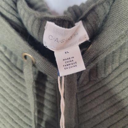 NEW Caslon Size XL Olive Sarma Green Hoodie Pullover Ribbed drawstring