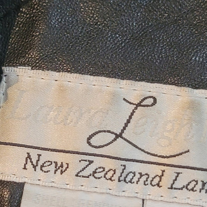 Laura Leigh Ltd. New Zealand Black Leather Lambskin jacket Womens Small SOFT