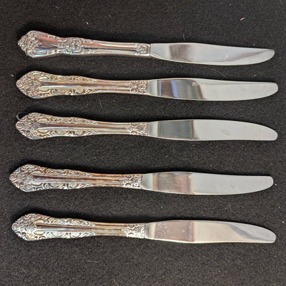 Vintage Ekco Eterna Lillianne Silverplate Knives Set of 5 Korea