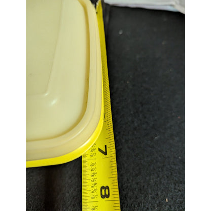 Vintage Tupperware Servalier Harvest Yellow Loaf Pan Container with Sheer Lid