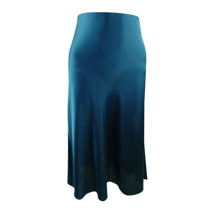 1.State Polished Nomad Side Zip Two Side Slits Midi Skirt Size 8 in Blue NWT