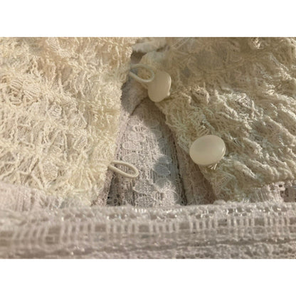 HALOGEN Lace Mock Neck Long Sleeve Blouse Top XS extra small Ivory NWT Pullover