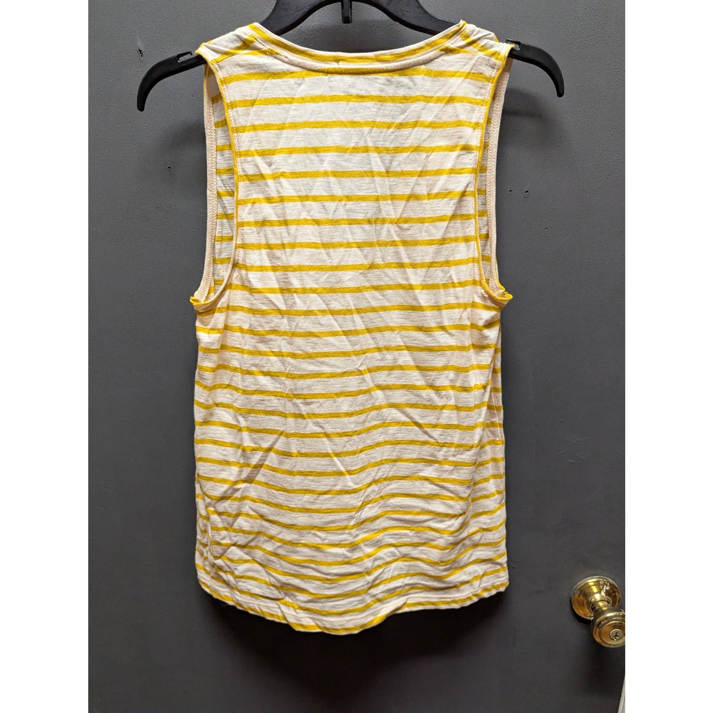 Madewell NWT Yellow White Striped Tank Top Medium Casual Festival Boho Sleeveles