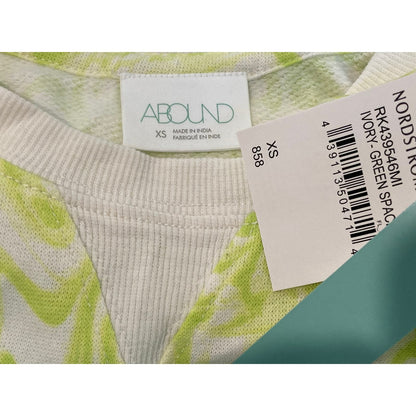 Abound Crewneck Pullover Sweatshirt XXS/Extra Extra Small Green Spacey Swirl NWT