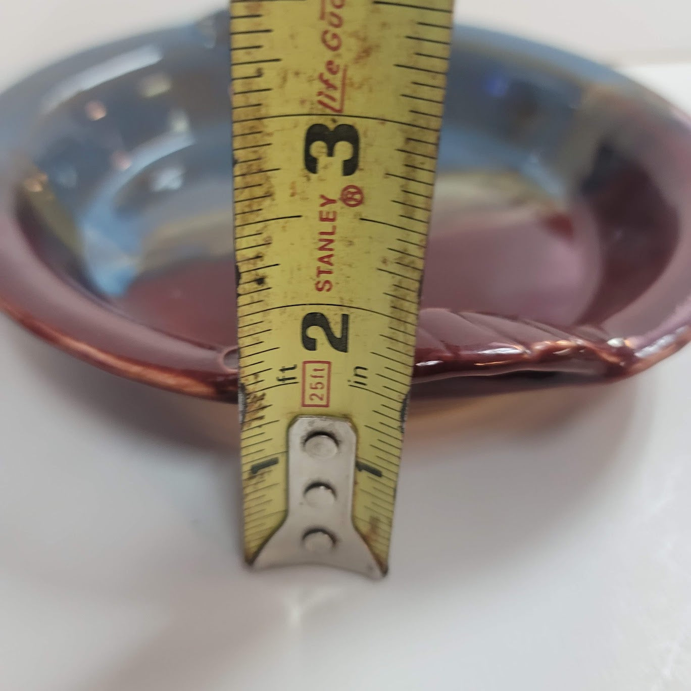 Handmade pottery tray Signed DLA double handled bowl  Earthenware 2 tone