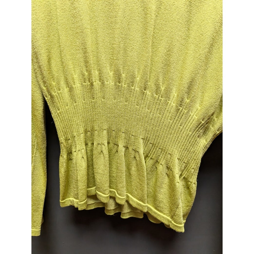 N Touch Yellow long sleeve elastic waist detail casual stretch SMALL style 149D