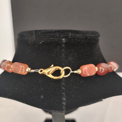 Vintage Carnelian Agate Chunky Geometric Statement Necklace