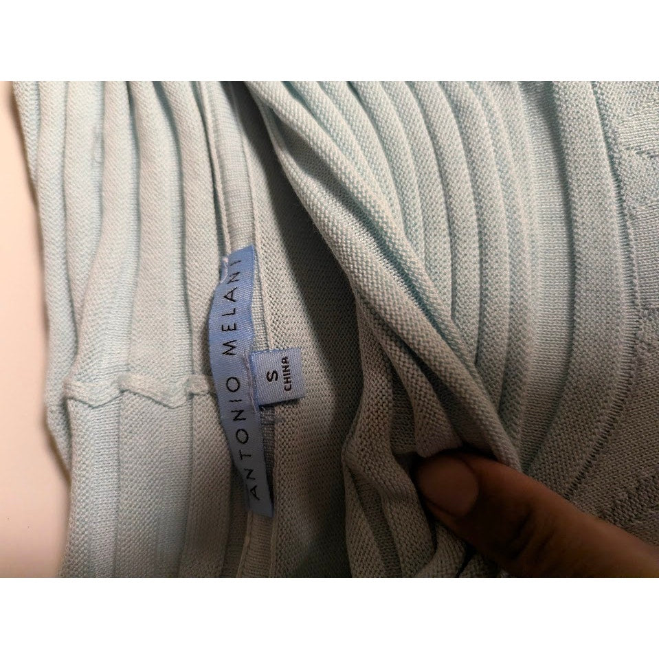 Antonio Melani Size Small Chevron Baby blue cowl neck sleeveless sweater top