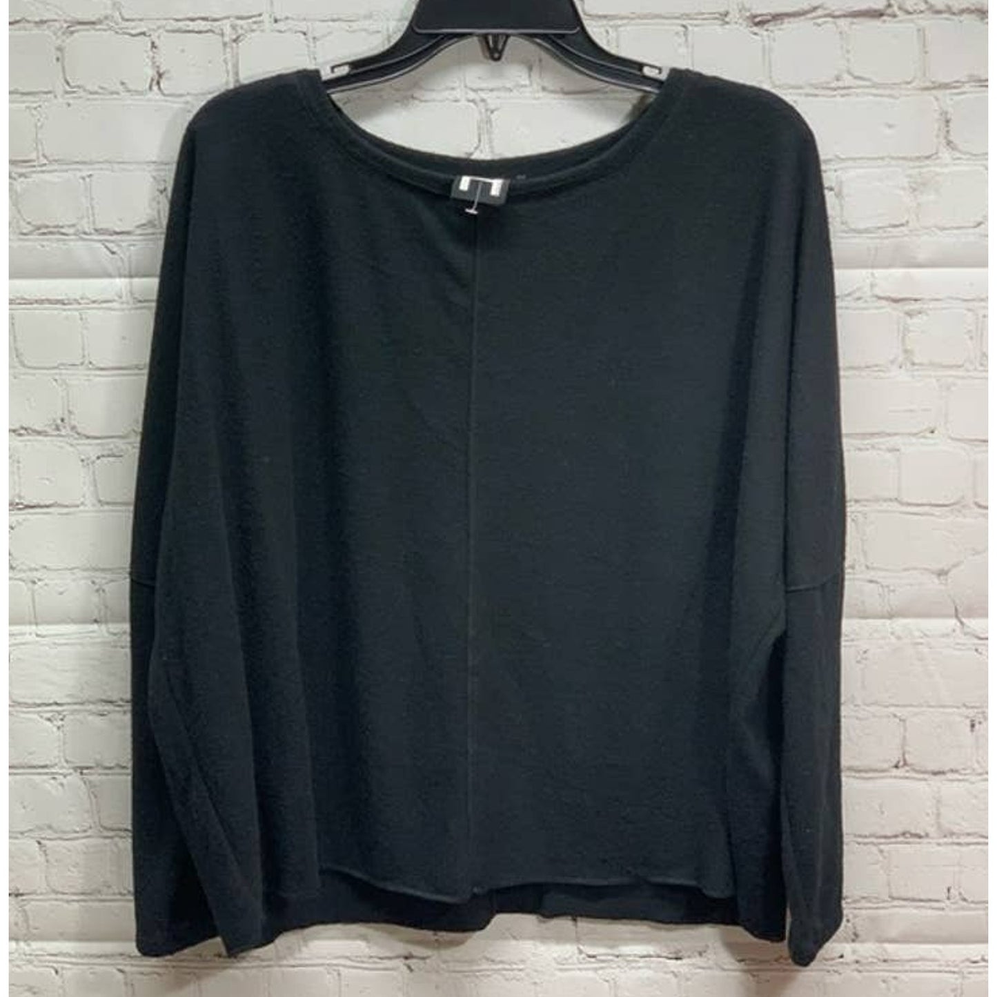 H by bordeaux Women's Pullover Rib Knit Sweater Top Large Black NWT OVERSIZED