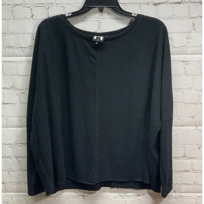 H by bordeaux Women's Pullover Rib Knit Sweater Top Large Black NWT OVERSIZED