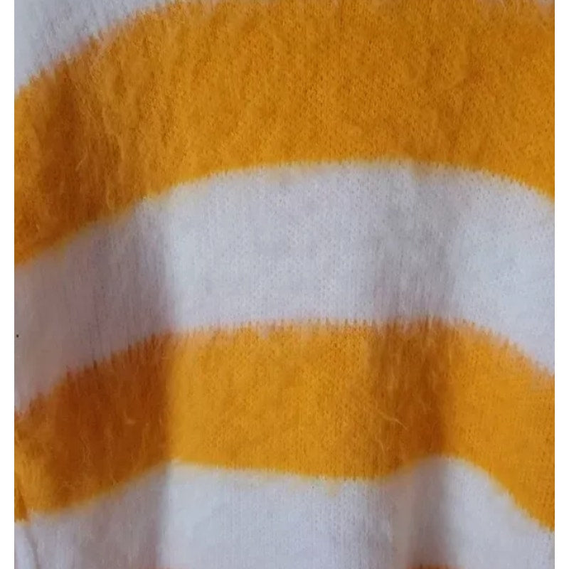 NWT Abound Mock Neck Fuzzy Striped Sweater Size XXS / 2XS in Orange Slice