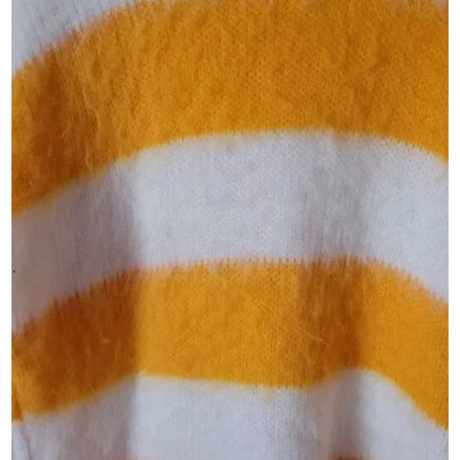 NWT Abound Mock Neck Fuzzy Striped Sweater Size XXS / 2XS in Orange Slice