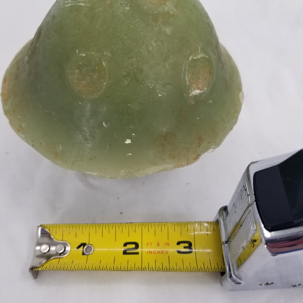 Vintage 1970s Mushroom Candle Mid Century Modern UNUSED Green brown