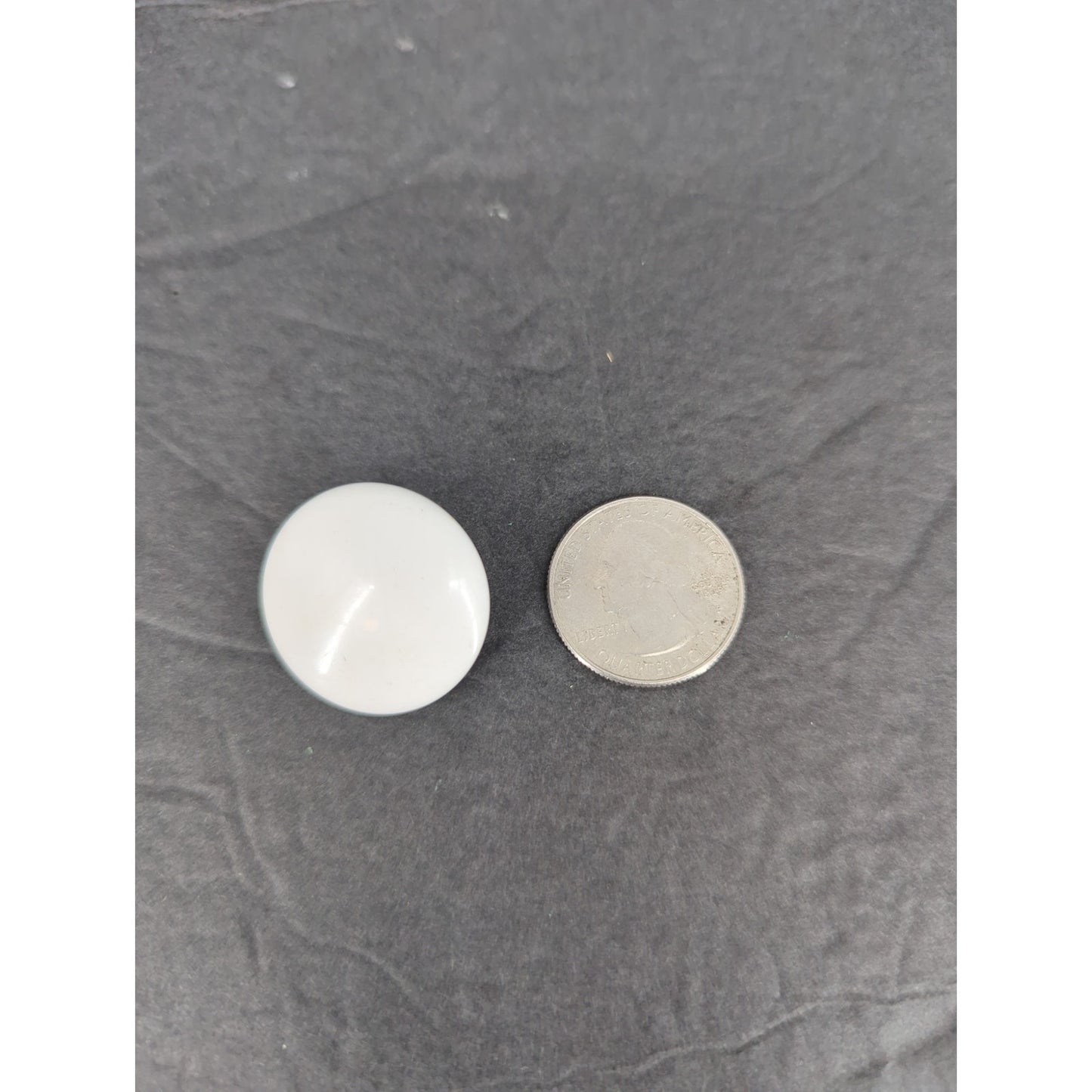 Vintage White Oval Cabochon Gold Tone Button Clip On Earrings Retro Modern