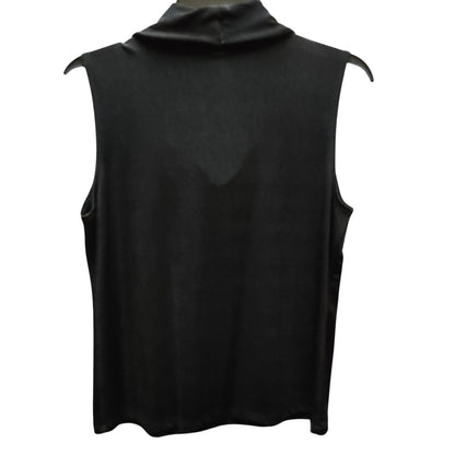 Impressions Lifestyle Black Cowl Neck Sleeveless Top Womens Medium Knit Blouse