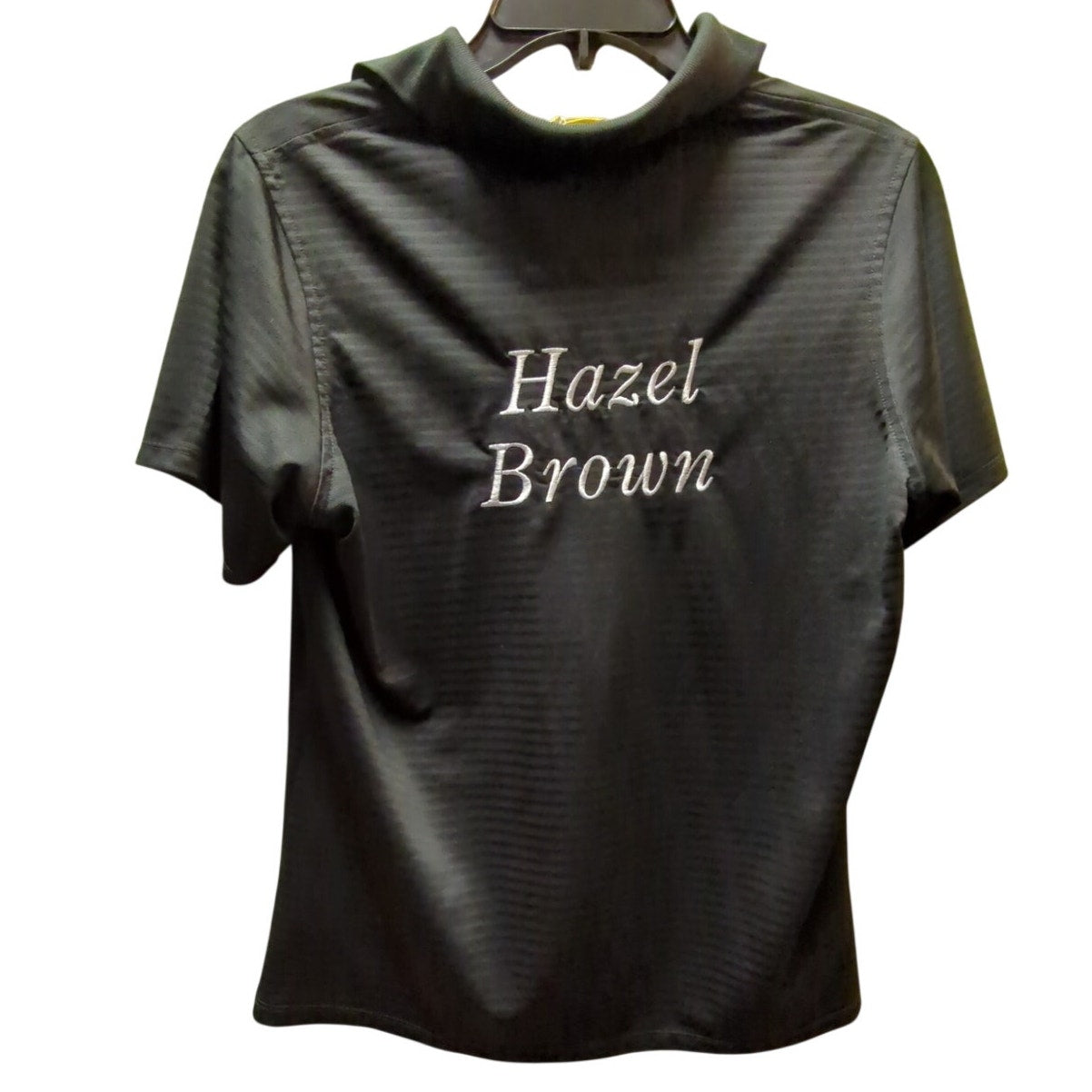 Vintage bowling shirt Bermuda Size Large Embroidered Hazel Brown Collared