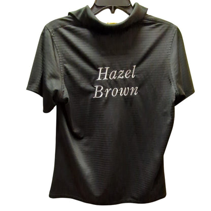 Vintage bowling shirt Bermuda Size Large Embroidered Hazel Brown Collared