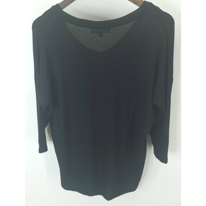 Philosophy Republic Clothing V-Neck Pullover Sweater Medium Black NWT travel NEW