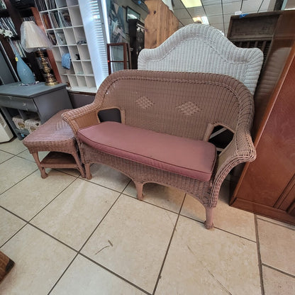 Secondhand Sandies: Outdoor Patio Set Poly LONG LASTING Settee 4.6' and Coffee Side Table Mauve