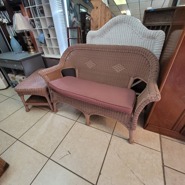 Secondhand Sandies: Outdoor Patio Set Poly LONG LASTING Settee 4.6' and Coffee Side Table Mauve