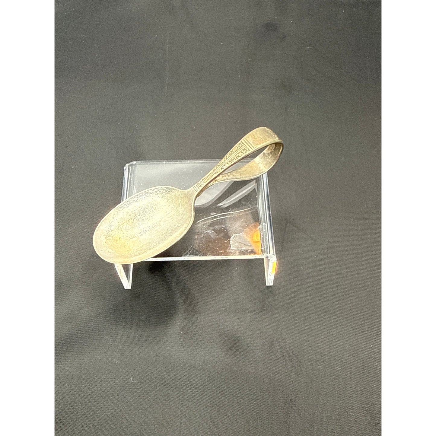Vintage Oneida Silverplate Curved Handle Baby Spoon Heirloom Nursery Keepsake