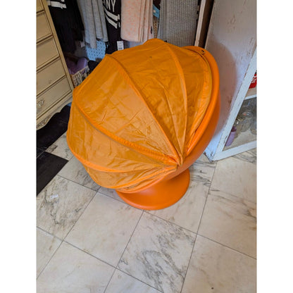 IKEA PS Lomsk Swivel Egg Chair Orange Pod Retro Mid-Century Mod Space Age