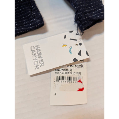 Harper Canyon Girls Navy Blue Textured Long Sleeve Shirt Size 4 NWT