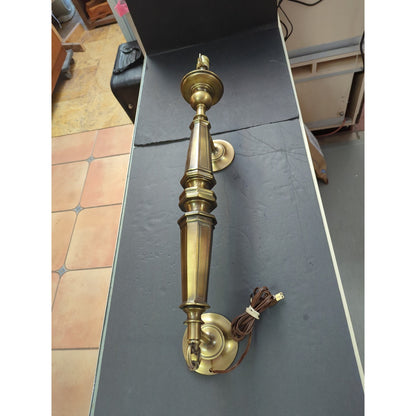 30" Hollywood Regency Pillar Column Double wall mount light fixture Brass Lamp
