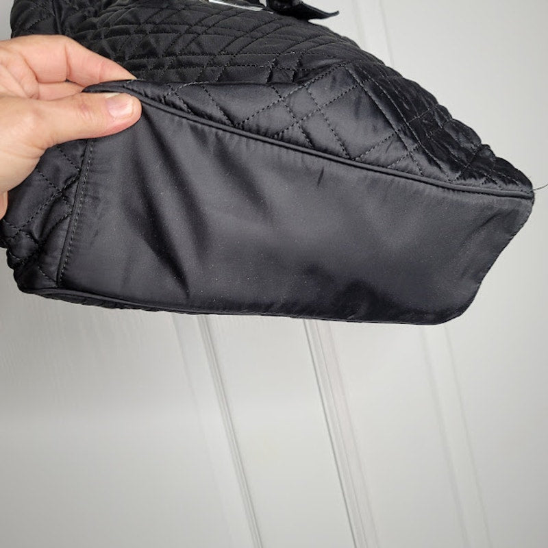 Calvin Klein Soft sided Quilted Black large tote shoulder bag large