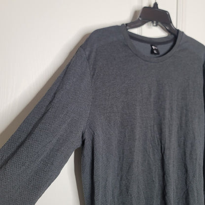 zella charcoal black oxide melange long sleeve crew neck breathable Size XL NEW