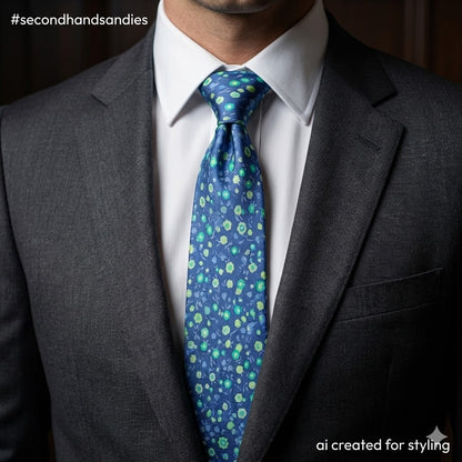 Club Room Tie Blue Green Floral Silk NWT Estate Neckwear Preppy Corpcore