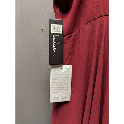 Lulus Wine Red V-Neck Spaghetti Strap Maxi Dress Size Medium New Formal Evening
