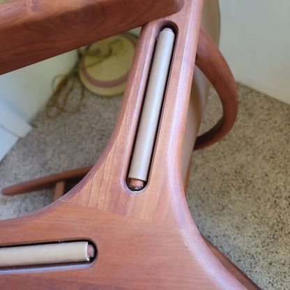 Secondhand Sandies: Lars Modernist Walnut and Leather Chair. Great Detail MCM style