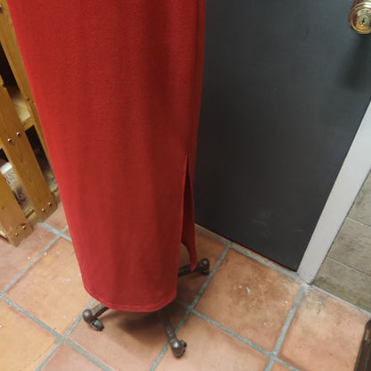 Vintage Coldwater Creek Red Knit Asymmetric Neckline Maxi Tank Dress