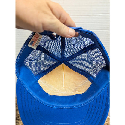Vintage Musky Madness Blue White Trucker Snapback Baseball Cap Hat Y2K