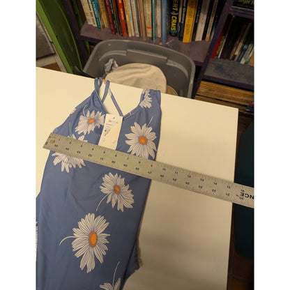 Breaking Waves swimsuit one piece Youth Girls Size 16 Blue White Floral