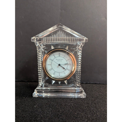 Vintage Waterford Crystal Grecian Desk Clock Roman Numerals Quartz