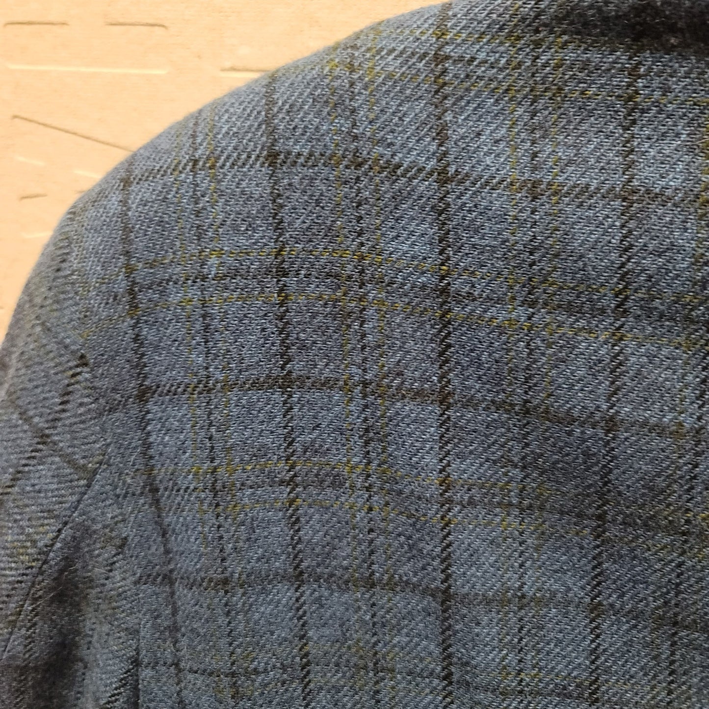 Schwobilt Vintage men's wool blazer coat jacket Size Medium plaid Blue
