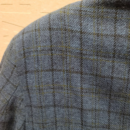 Schwobilt Vintage men's wool blazer coat jacket Size Medium plaid Blue