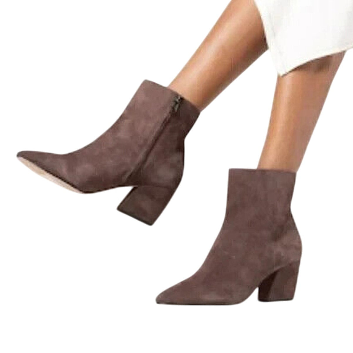 Botkier New York Sasha Side Zip Suede Ankle Bootie Size 10M Dark Taupe NWT