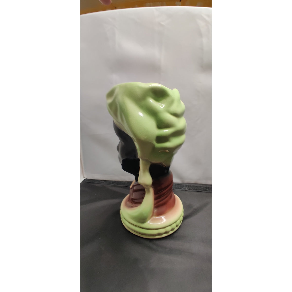 Vintage 1950s 9" Female Blackamoor African Head Vase Planter Turban Figurine