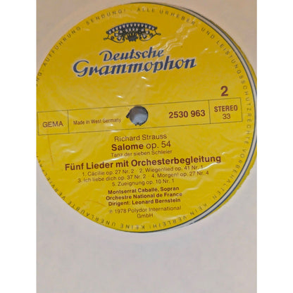 Vintage Richard Strauss Salome Gwyneth Jones Deutsche Grammophon Vinyl LP
