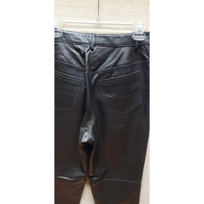 Lew Magram Size 10 Vintage Black Leather Pants fully lined 80s glam rock roll