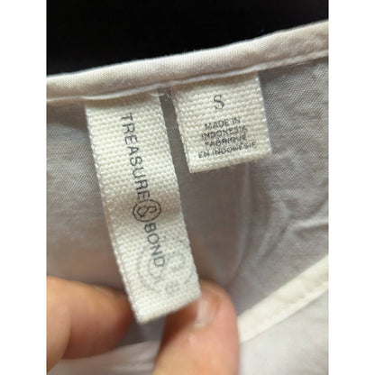 Treasure & Bond Nordstrom White Long Sleeve Rayon Blouse Size Small NEW Casual