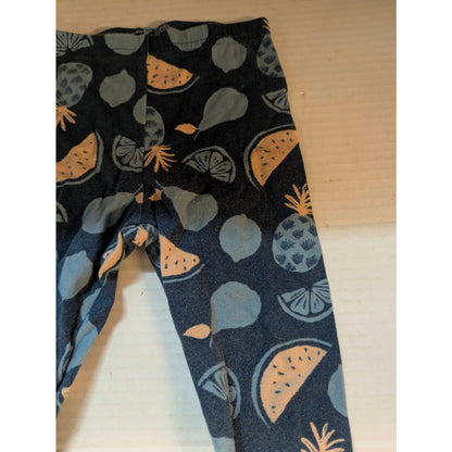 Carter's Baby Girls Teal Tropical Fruit Print Knit Leggings Pants Size 18 Months NWT