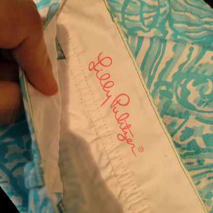 Lilly Pulitzer Short Callahan womens Size 16 Shorely Sea Cups teal blue